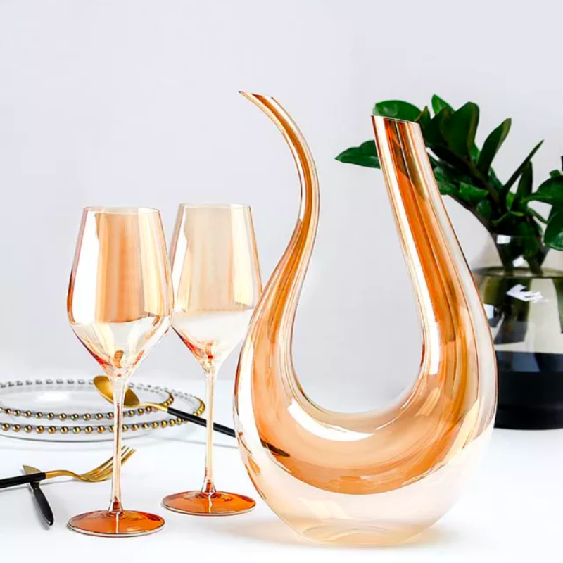 Bình decanter rượu thiên nga vàng